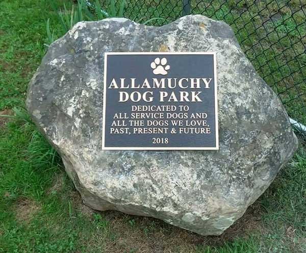 Allamuchy Dog Park Plaque